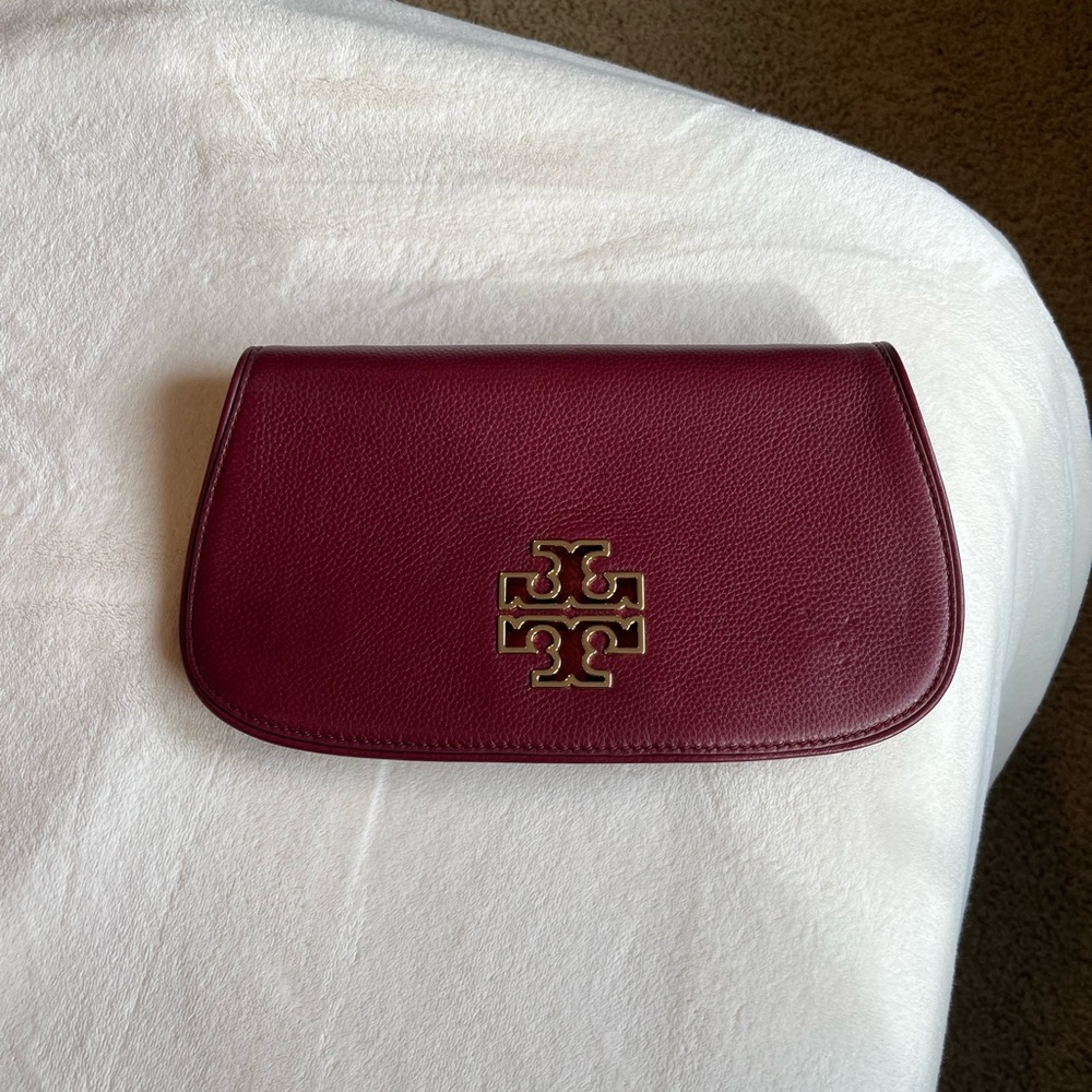 Tory Burch Deep Red Leather Wristlet